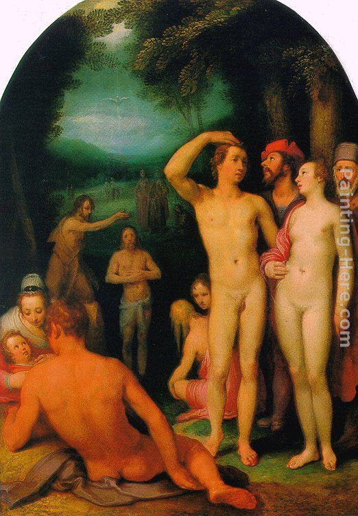 The Baptism of Christ painting - Cornelis Cornelisz Van Haarlem The Baptism of Christ art painting